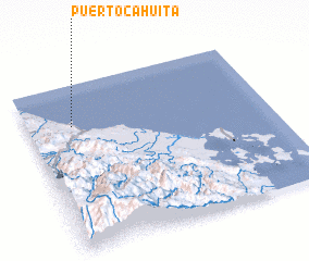 3d view of Puerto Cahuita