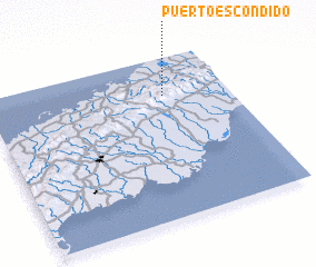 3d view of Puerto Escondido