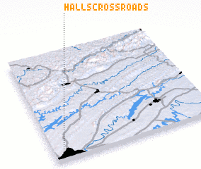 3d view of Halls Crossroads