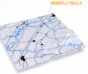 3d view of Gravelly Hills