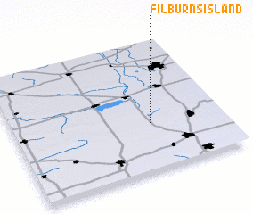 3d view of Filburns Island