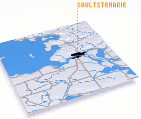 3d view of Sault Ste. Marie