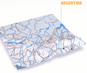 3d view of Argentina