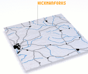 3d view of Hickman Forks