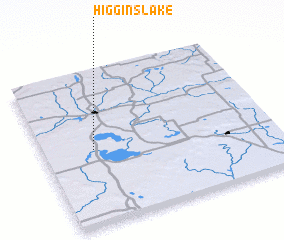 3d view of Higgins Lake