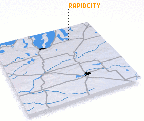 3d view of Rapid City