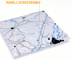 3d view of Powells Crossroads