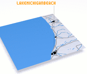 3d view of Lake Michigan Beach