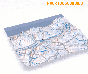 3d view of Puerto Escondido