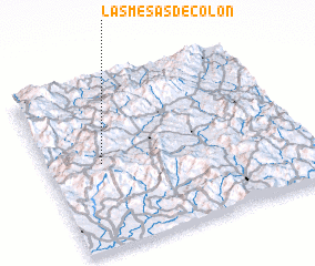 3d view of Las Mesas de Colón