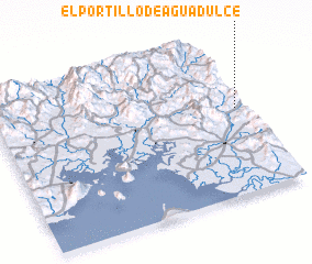 3d view of El Portillo de Agua Dulce