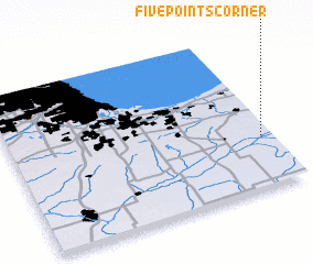 3d view of Five Points Corner