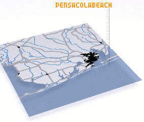 3d view of Pensacola Beach