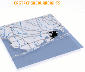 3d view of East Pensacola Heights