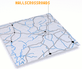 3d view of Halls Crossroads