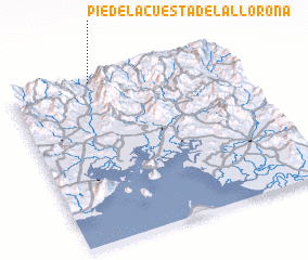 3d view of Pie de La Cuesta de La Llorona