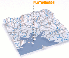 3d view of Playa Grande