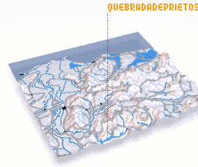 3d view of Quebrada de Prietos