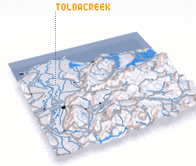 3d view of Toloa Creek