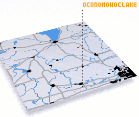 3d view of Oconomowoc Lake