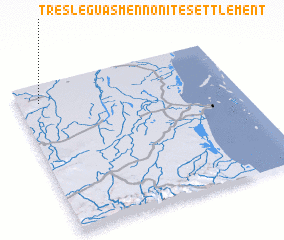 3d view of Tres Leguas Mennonite Settlement