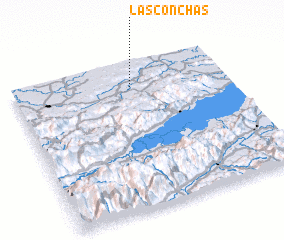 3d view of Las Conchas