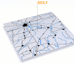 3d view of Sicily