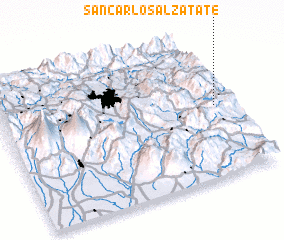 3d view of San Carlos Alzatate