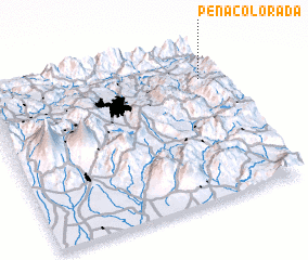 3d view of Peña Colorada