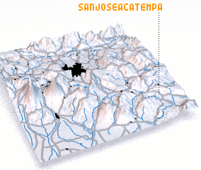 3d view of San José Acatempa