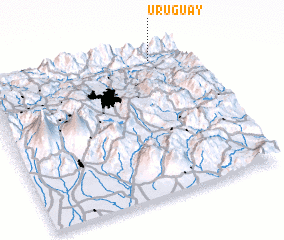 3d view of Uruguay