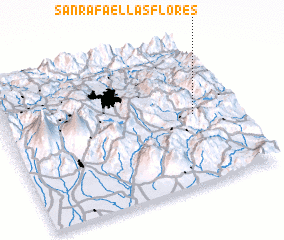 3d view of San Rafael Las Flores