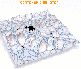 3d view of Santa María Ixhuatán