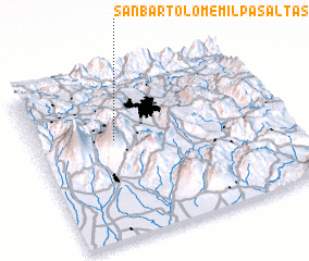 3d view of San Bartolomé Milpas Altas