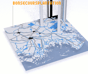 3d view of Bon Secours Plantation