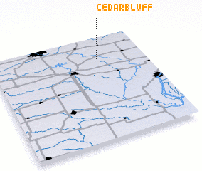 3d view of Cedar Bluff