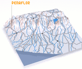 3d view of Peña Flor