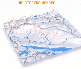 3d view of Veinte de Noviembre