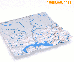 3d view of Pueblo Juárez