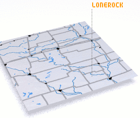 3d view of Lone Rock