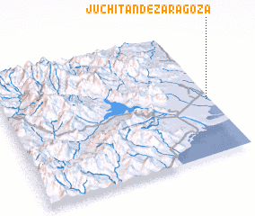 3d view of Juchitán de Zaragoza