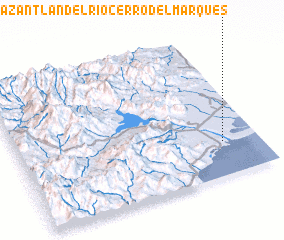 3d view of Huazantlán del Río Cerro del Marqués