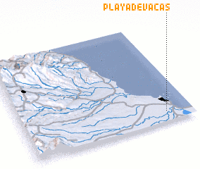 3d view of Playa de Vacas