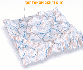 3d view of Santa María Guelaxé