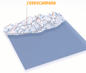 3d view of Cerro Campana