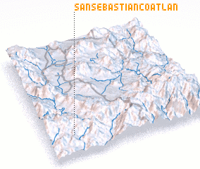 3d view of San Sebastián Coatlán