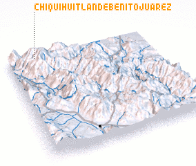 3d view of Chiquihuitlán de Benito Juárez