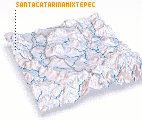 3d view of Santa Catarina Mixtepec