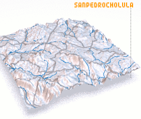 3d view of San Pedro Cholula