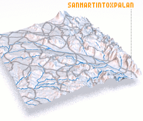 3d view of San Martín Toxpalan